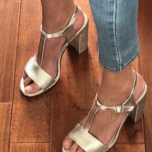 Louise Et cie silver 7.5 chunky heeled sandals